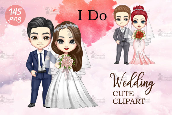 Adorable Wedding Clipart: Designs for Invites & Gifts