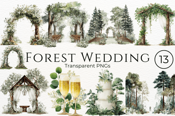 Bring Rustic Romance to Your Designs with Forest Wedding Clipart