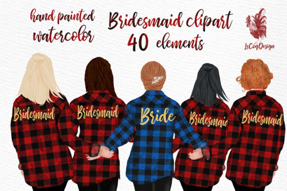 Buffalo Plaid Wedding Robes Clipart: A Designer's Rustic Charm