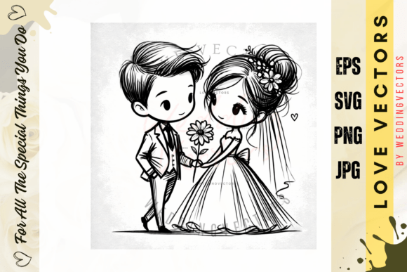 C727 Wedding Couple & Love Vectors: A Designer's Dream Asset