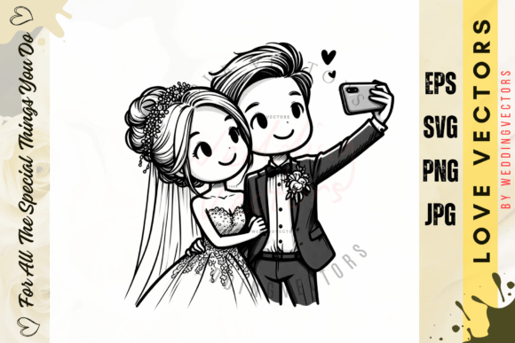 Capturing Romance: The Wedding Couple and Love Vectors - C3220