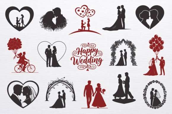 Crafting Romance: A Bride & Groom SVG Collection for Designers