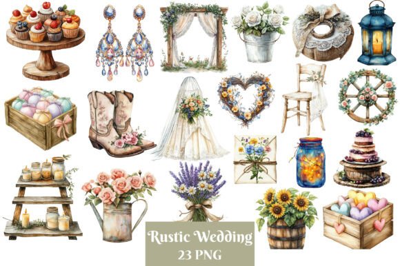 Effortless Charm: Designing with Rustic Wedding Clipart