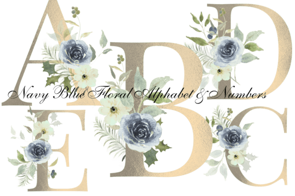 Elegant Dusty Blue and Gold Monograms for Timeless Design