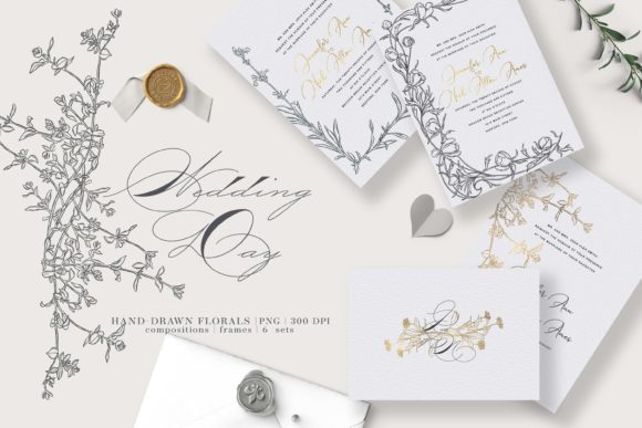 Elegant Hand-Drawn Florals for Timeless Wedding Designs