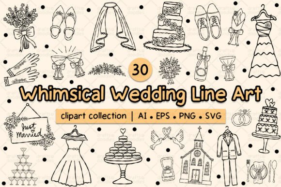 Enchanting Line Art for Your Wedding Stationery