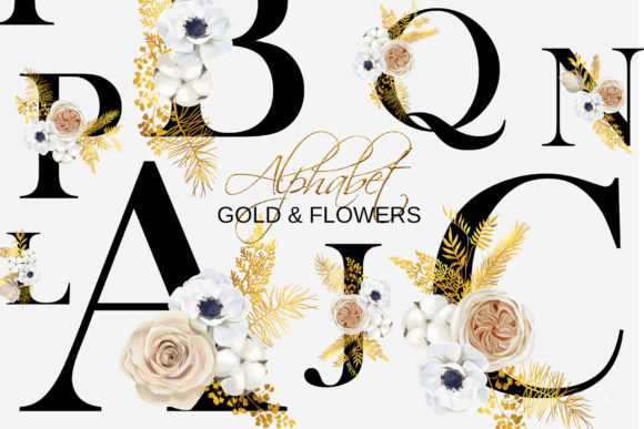 Gold Floral Wedding Alphabet: Crafting Timeless Designs