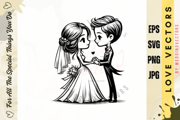 Love, Simplified: The Elegance of Wedding Couple Vectors