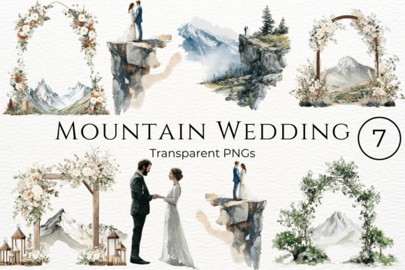 Mountain Wedding Watercolor Clipart: A Creative Toolkit for Designers