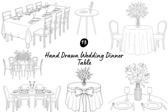 The Art of Celebration: Hand Drawn Wedding Table Illustrations