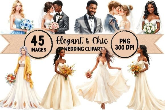 Timeless Romance: Styling with Elegant Wedding Clipart