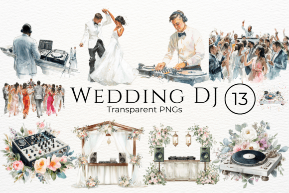 Watercolor Clipart for Wedding DJs: Creative Design Ideas