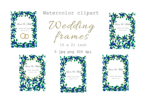 Watercolor Wedding Frame: Elegant Botanical Designs for Your Projects