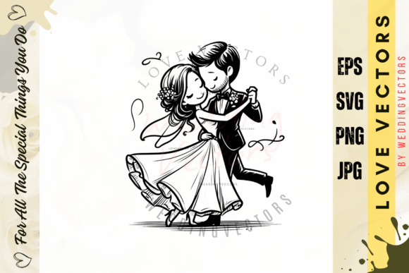 Wedding Couple and Love Vectors - C4168: Weaving Romance into Design