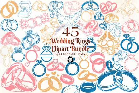 Wedding Rings SVG PNG Bundle: Elegant Designs for Every Project